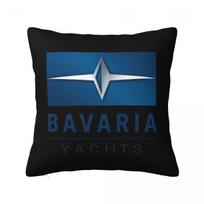 Bavaria Yachts Mėlynas Sidabrinis Logotipas Kvadratinė Pagalvės Užvalkalas Pagalvės Dangalas Pagalvės Užvalkalas Dekoratyvinis Pagalvės Užvalkalas Namams Sofai Svetainei 12x12Inch