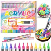 Acrylic Paint Marker Set Macarons Tones Water-Based Automatic Ink Control System Art Markers Pen for Adult Kids Christmas Gift