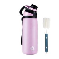 Fjbottle Nešiojama termosinė puodelis Nerūdijančio plieno dvigubos sienelės vakuuminės flaskos Magnetinis dangtelis Nepralaidus 1000ML Lauko vandens butelis 1000ML rožinė