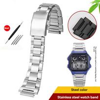 ONEAE-1200 Visas metalinis korpusas Dirželio modifikavimo rinkinys Casio 3299 AE-1200WH AE1300 laikrodžiams Nerūdijančio plieno laikrodžio apyrankė Stiklo plėvelė Varžtas Rėmelis ApyrankėMN For AE-1200