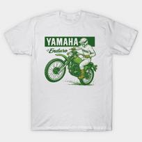 Vyriški juodi marginti marškinėliai 1978 Yamaha Enduro Motokrosas Be išpjovimo Perdavimo popieriaus spauda Medvilniniai marškinėliai 3XL balta