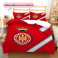 Girona FC Futbolo Klubas Raštas Patalynės Antklodės Komplektas Namų Dekoras Dovana (1 * antklodės užvalkalas + 2 * pagalvės užvalkalai be šerdies) 135x200cm