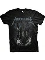 Metallica vyriški marškinėliai Hammett Guitar Slim Fit Juodi S juoda