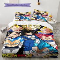 Dragon Ball Super Pattern Bedding,Quilt Set Quilt Cover Pillowcase Home Birthday Gift (1 * duvet cover + 2 * pillowcase, without core) 135x200cm