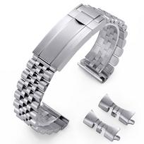 20/21/22mm vientiso nerūdijančio plieno laikrodžio apyrankė Sportinis riešo dirželis Apyrankė Jubilee for Rolex DAYTONA SUBMARINER Yacht-Master GMT 20mm sidabras