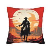 Žaidimų RDR2 Arthur Morgan kvadratinės pagalvės užvalkalai JAV Vakarų kaubojus Pagalvės užvalkalai Šaunus užtrauktukas Dekoratyvinis pagalvės užvalkalas namams 18 12x12Inch