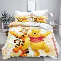 Mikė Pūkuotukas 3 dalių 1 patalynės užvalkalas Vienas komplektas Patalynės komplektas Comforte Luxus Išskirtinė Gimtadienio Dovana Poliesteris Namų Dekoras EU Single(135*200cm)3pcs