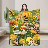 Maya Bitė Antklodės Šilta Minkšta Estetiška Pliušinė Mesti Antklodė Namų Dekoras Stovyklavimas Flanelinė Paklodė Lovos Užvalkalas 30x40in