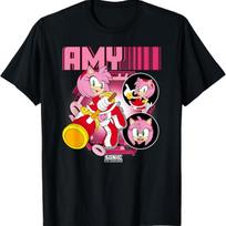 Sonic The Hedgehog Amy Rose Daug Pozų Plakatas Marškinėliai S įvairiaspalvis