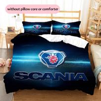 Scania logotipo rašto patalynė Namų dekoracija Gimtadienio dovana (1 * užvalkalas antklodei + 2 * užvalkalai pagalvėms, be užpildo) 135x200cm
