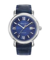Mathey-Tissot Renaissance Vyriškas laikrodis su originaliu odiniu dirželiu, mėlynu ciferblatu, automatiniu mechanizmu H9030ABU mėlyna