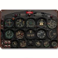Vintažinis aliuminio aviacijos ženklas 12x8 colio Rūstus pramoninis dekoras Metalinė sienos meno puošmena 20x30cm black