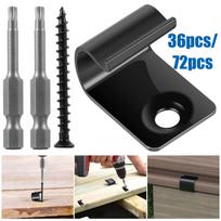 36/72 vnt. Kompozicinių denio spaustukų Lauko universalūs grindų tvirtinimo elementai Baldų priedai Lengvai montuojami Nerūdijančio plieno paleidimo spaustukai silver 36  piece set