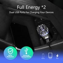 2 in 1 Car Air Purifier Ionizer with Dual USB Charger Quiet Cleaner Silver