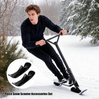 Sled Conversion Kit 1 Pair Winter Sports Sledge Snow Sled Ski Scooter Conversion Kit for Sand Grass Uneven Gravel Roads Park juoda