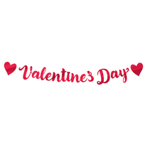 Valentino dienos girlianda „Valentine’s Day“ raudonos spalvos 140 cm – romantiška šventės dekoracija