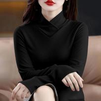 Autumn Winter New Fashion Thermal Long Sleeve Slim Fit Plus Size Half Turtleneck Stylish Base Shirt Women's Top M juoda