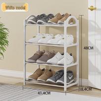 Compact Multi-Layer Shoe Rack for Entryway or Balcony, Four Tiers for Household or Rental Spaces