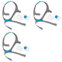 3X galvos diržas Airfit F20, Atsarginis CPAP kaukės galvos diržas su spaustukais, CPAP reikmenys Airfit/Airtouch F20 pilka spalva