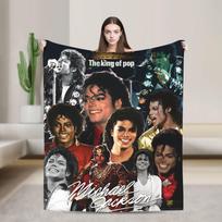 MJ Pop Karalius Michaelis J-jacksonas Antklodė Šilta Estetiška Pliušinė Mėtoma Antklodė Sofai Lovai Iškylai Flanelinė Lovatiesė Lovos Užvalkalas 30x40in black