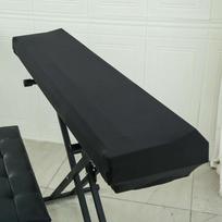 Elastinis, dulkėms atsparus, vandeniui atsparus elektroninių pianinų klaviatūrų dangtelis, sulankstomas apsauginis muzikos klaviatūros dangtelis M juoda
