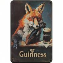 Vintažinis Guinness alaus lapės retro metalinis skardinis ženklas pub'o/baro sienos dekoras 8x12 colių 20x30 įvairiaspalvis