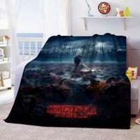 Karštas filmas Stranger Things Antklodės užvalkalas Animacinis flanelinis pledas Lovoms, sofoms Šiltas paklodė Minkšta patalynė Kambario dekoras Gerbėjų dovana 75x90cm