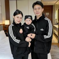 Rudens šeimos derinami džemperiai: Sportiški drabužiai tėvams, vaikams ir kūdikiams Jumpsuit Romper 80 [17-22 lbs] juoda