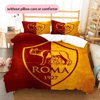 AS Roma logotipo rašto patalynė Namų dekoracija Gimtadienio dovana (1 * užvalkalas antklodei + 2 * užvalkalai pagalvėms, be užpildo) 135x200cm