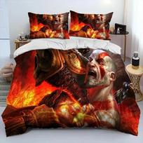 Game God of War Kratos Bedding Set Printed Bed Set With Pillowcase Duvet Cover Soft Queen King Size Bedclothes Home Boys Adult 70x133cm 3pcs