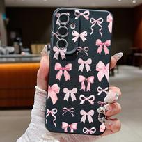 Rožinės kaspinėlių dėklas Samsung Galaxy S25 S24 Ultra S23 Plus S22 S21 FE A15 A16 A25 A26 A34 A35 A36 A52 A53 A54 A55 A56 5G Galaxy S22 5G