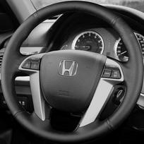 Juodas mikropluošto odos automobilio vairo užvalkalas Honda Crosstour 2012 Pilot Odyssey Accord 8 2008-2015 Automobilio priedai Red Blue Thread
