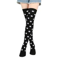 Novelty Polka Dot Thigh High Stockings Ladybug 80s 90s Red Black Dot Socks Long Boot Stockings for Women One Size juoda