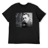 Albert Camus portrait and quote_ Le seul moyen d'affronter un monde sans T-Shirt Luxury man mens t shirts top quality S juoda