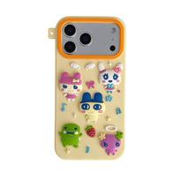 Juokingas 3D animacinis Tamagotchi dėklas su dirželiu rankai, skirtas iPhone 12 13 14 15 16 Plus 17 Pro Max, minkšto silikono, atsparus smūgiams galinis dangtelis iPhone17 Pro