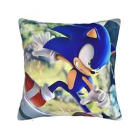 Dekoratyvinės pagalvių užvalkalai Animacinis S-Sonic Aksesuarai Namų Mesti pagalvės užvalkalas Kvadratinio stiliaus Įvairių dydžių 12x12Inch