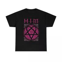 Heartagram Rožė Him Juodi trumpomis rankovėmis marškinėliai Visų dydžių S-5XL TT389 Unisex marškinėliai M
