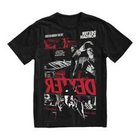 Laisvalaikio medvilniniai vintažiniai marškinėliai vyriški madingi itin dideli 2026 Streetwear riboto leidimo Dexter Morgan Bay Butcher marškinėliai vyrams ir moterims M black
