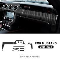 Sticker For Ford Mustang 2015 2016 2017 2018 2019 2020 2025 2025 Real Carbon Fiber Car Dashboard Panel Interior Trim RHD LHD