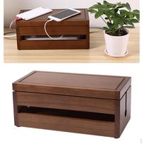 1 Piece Cable Management Box, Wooden For Blocks, Concealer Hider coffee