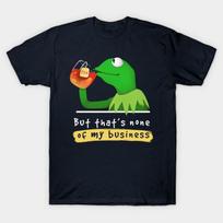 Vyriški juodi marškinėliai su spaudiniu Kermit None Of My Business Muppet Bešlifuotas perkėlimo popierius Spausdinti Medvilniniai marškinėliai 4XL tamsiai mėlyna