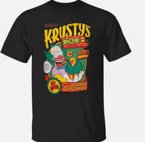 Krusty Klounas Simpsonai Vyriški marškinėliai Juodi Unisex dydžiai Unisex marškinėliai XXL