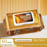 Large Pack Kitchen Wet Wipes (80 Sheets) - Thickened, Strong Degreasing for Home Cleaning