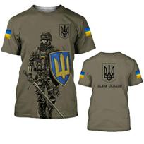Men's 3D Printed T-Shirt Camouflage Assault Team Short Sleeve Ukrainian Soldiers O-Neck Pullover Casual Top S