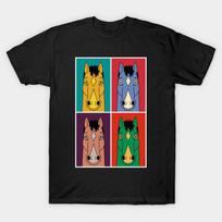 Men Black Print T-shirt Bojack Horseman No-Cut Transfer Paper Print Cotton Tshirt 2XL juoda