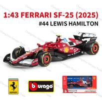 Bburago 1:43 2025 Ferrari SF25 #16 #55 F1 lenktyninis formulės automobilis statinė simuliacija lieto lydinio modelis automobilis