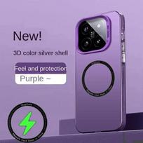 Prabangi Magsafe belaidžio įkroviklio matinė matinė dėklas Xiaomi 15T 14T 13T Pro 15 14 Pro Ultra Poco X8 X7 F8 F7 M8 Pro skaidri apsauginė dangtelis xiaomi 15T violetinė
