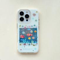 Cute Korean Blue Ocean Red Carp Fish Phone Case for IPhone 14 15 16 17 Pro Max 13 15pro Soft Shockproof Cover for Iphone 16 Case iPhone17 Pro