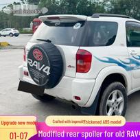 Galinis spoileris 2001-2005 m. Toyota RAV4 su išgręžta anga šviesai No Light Black