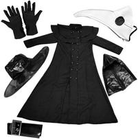 Halloween Adult, Medieval Steampunk Plague Doctor Costume, Crow Long-bill Birdman Costume S